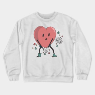 Retro Volleyball Heart Shirt, Volleyball Valentines Day Gift Crewneck Sweatshirt